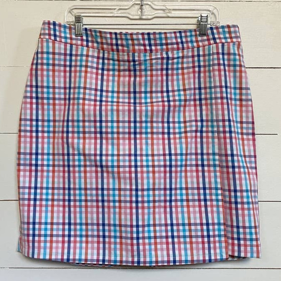 Talbots Pants - Talbots Women's Gingham Rainbow Summer Gingham Plaid Skort 14 W